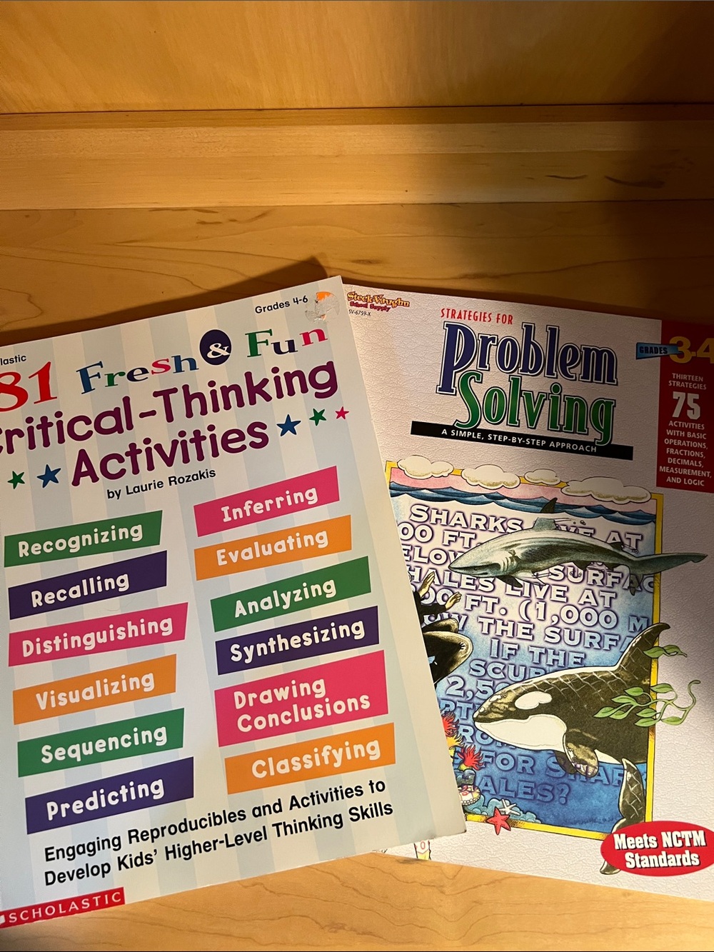Bundle of 2 critical thinking/problem solving activity books grades 3-6